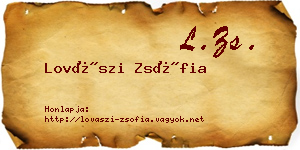 Lovászi Zsófia névjegykártya