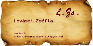 Lovászi Zsófia névjegykártya