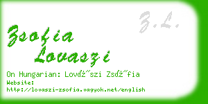 zsofia lovaszi business card